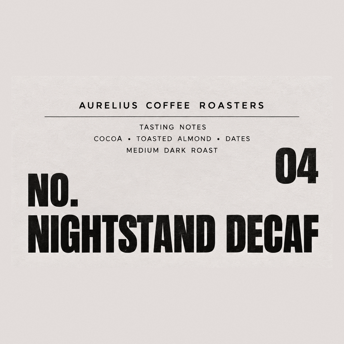 Nightstand Decaf label cover